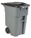 BRUTE-rolcontainer met deksel 189,3L | Rubbermaid  | Buitengebruik | Grijs/Zwart