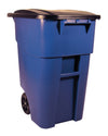 BRUTE-rolcontainer met deksel 189,3L | Rubbermaid | Buitengebruik | Blauw