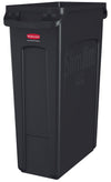 Slim Jim met luchtsleuven 87L | Rubbermaid | Zwart