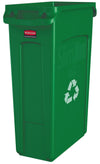 Slim Jim met luchtsleuven 87L | Rubbermaid | Groen/Recyclingsymbool Wit