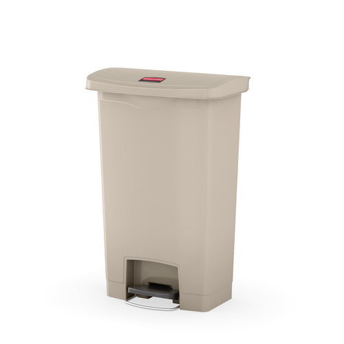 Slim Jim Step On container Front Step kunststof 50L | Rubbermaid | Soft-close | Beige afbeelding 1