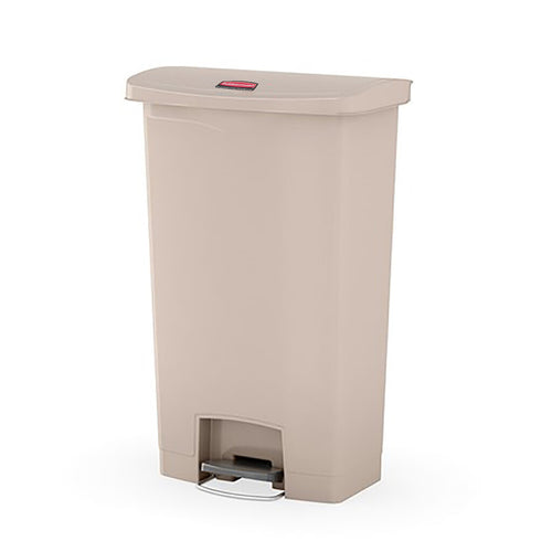 Slim Jim Step On container Front Step kunststof 68L | Rubbermaid | Soft-close | Beige afbeelding 1