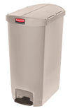 Slim Jim Step On container End Step kunststof 68L | Rubbermaid | Soft-close | Beige