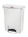 Slim Jim Step On container Front Step kunststof 30L | Rubbermaid | Soft-close | Wit