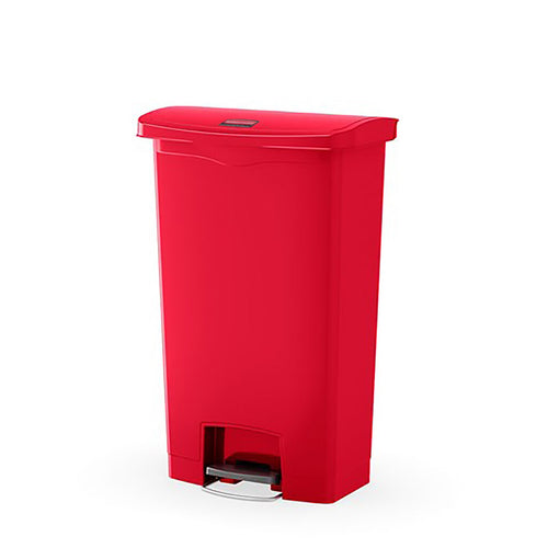Slim Jim Step On container Front Step kunststof 50L | Rubbermaid | Soft-close | Rood afbeelding 1