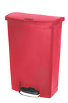 Slim Jim Step On container Front Step kunststof 90L | Rubbermaid | Soft-close | Rood