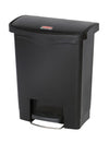 Slim Jim Step On container Front Step kunststof 30L | Rubbermaid | Soft-close | Zwart