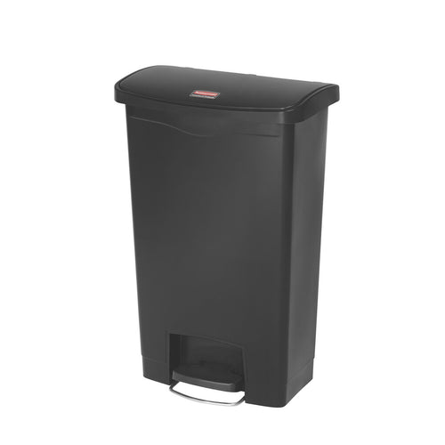 Slim Jim Step On container Front Step kunststof 50L | Rubbermaid | Soft-close | Zwart afbeelding 1