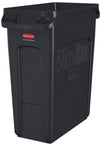 Slim Jim met luchtsleuven 60L | Rubbermaid | Zwart