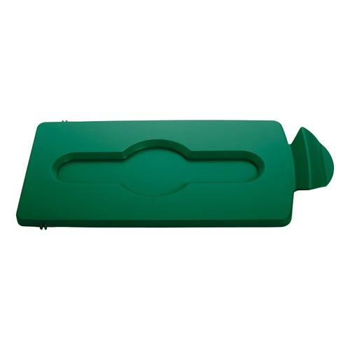 Deksel gesloten voor Slim Jim Recyclingstation | Rubbermaid | Afvalscheiding | Groen afbeelding 1