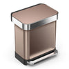 Afvalbak Rectangular Liner Pocket 30L | Simplehumanrose | Soft-close | Rose Goud