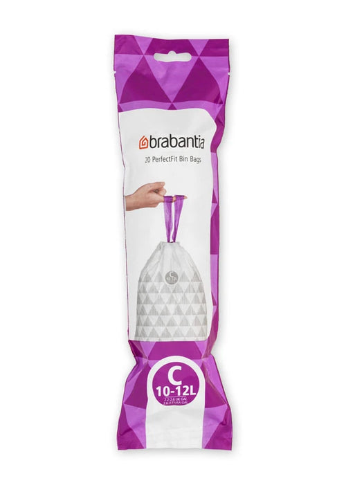 PerfectFit Afvalzak met trekbandsluiting 10-12L (C) | 1x20 stuks | Brabantia | Wit