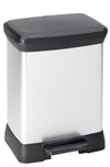 Rechthoekige pedaalemmer Decobin 30L | Curver  | Zilver/Zwart