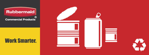 Stickermetaal | Rubbermaid | Afvalscheiding | Rood afbeelding 1