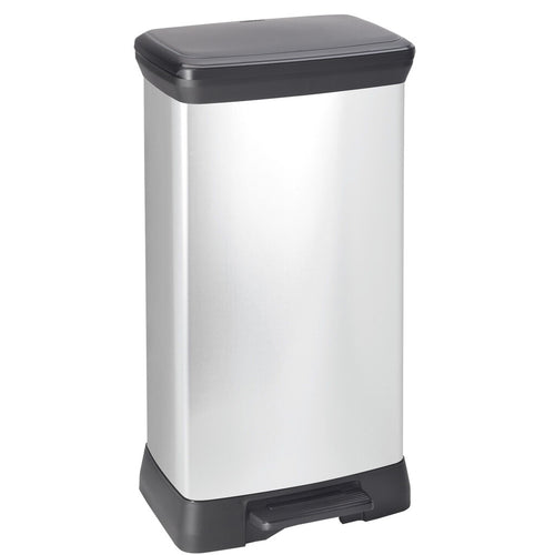 Pedaalemmer Decobin Duo 23+23L | Curver  | Afvalscheiding | Zilver/Zwart afbeelding 1