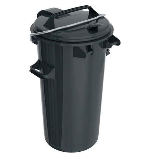 Kunststof afvalbak 50L | Buitengebruik | Donkergrijs afbeelding 1