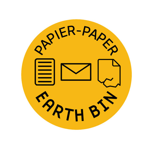 Forex Afvalstroomsticker Papier BE | EarthBin | Geel afbeelding 1
