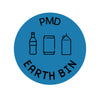 Forex Afvalstroomsticker PMD BE | EarthBin | Blauw