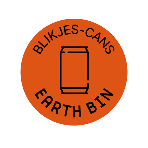 Forex Afvalstroomsticker Blikjes | EarthBin | Oranje afbeelding 1