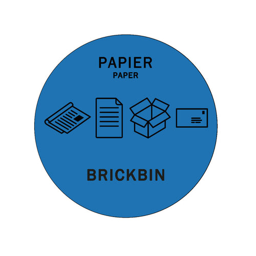 Forex Afvalstroomsticker Papier | BrickBin | Blauw afbeelding 1