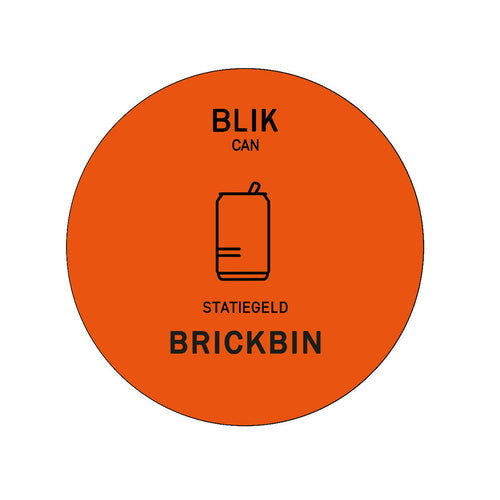 Forex Afvalstroomsticker Blik | BrickBin | Oranje afbeelding 1