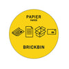 Forex Afvalstroomsticker Papier BE | BrickBin | Geel
