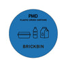 Forex Afvalstroomsticker PMD BE | BrickBin | Blauw