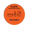 Forex Afvalstroomsticker Plastic | BrickBin | Oranje