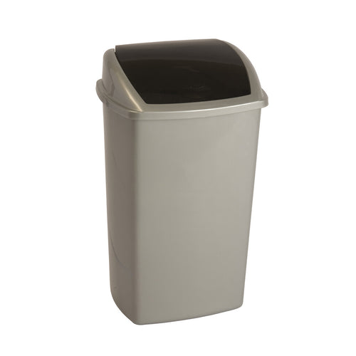 Afvalbak met Swing deksel 50L  | Grijs/Zwart afbeelding 1