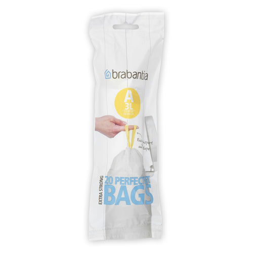 PerfectFit Afvalzak met trekbandsluiting 3-5L (A) | Brabantia | Wit afbeelding 1
