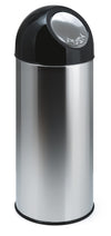 Afvalbak met pushdeksel 55L | V-Part  | Zwart/Rvs