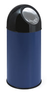 Afvalbak met pushdeksel 40L | V-Part  | Zwart/Blauw