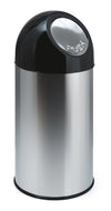 Afvalbak met pushdeksel 40L | V-Part  | Zwart/Rvs
