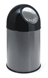 Afvalbak met pushdeksel 30L | V-Partmetallic | Zwart/Metallic