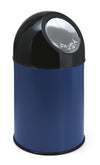 Afvalbak met pushdeksel 30L | V-Part  | Zwart/Blauw