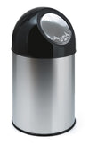 Afvalbak met pushdeksel 30L | V-Part  | Zwart/Rvs