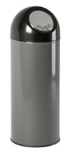Afvalbak met pushdeksel 55L | V-Partmetallic | Zwart/Metallic