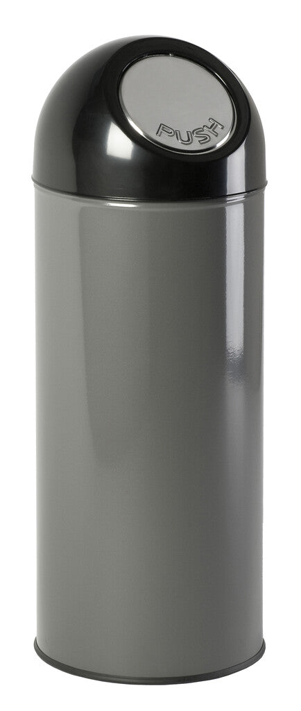 Afvalbak met pushdeksel en binnenemmer 55L | V-Partmetallic | Zwart/Metallic afbeelding 1