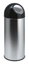 Afvalbak met pushdeksel en binnenemmer 55L | V-Part  | Zwart/Rvs