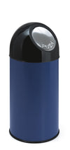 Afvalbak met pushdeksel en binnenemmer 40L | V-Part  | Zwart/Blauw