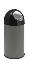 Afvalbak met pushdeksel en binnenemmer 40L | V-Partmetallic | Zwart/Metallic