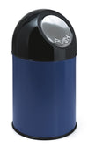 Afvalbak met pushdeksel en binnenemmer 30L | V-Part  | Zwart/Blauw