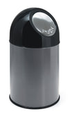 Afvalbak met pushdeksel en binnenemmer 30L | V-Partmetallic | Zwart/Metallic