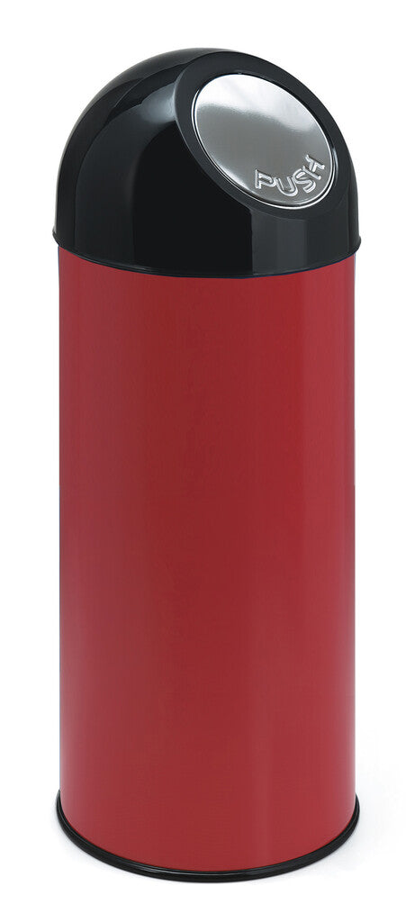 Afvalbak met pushdeksel en binnenemmer 55L  | Rood/Zwart afbeelding 1