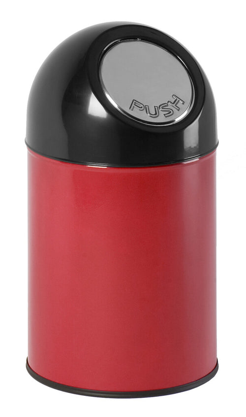 Afvalbak met pushdeksel en binnenemmer 30L | V-Part  | Rood/Zwart afbeelding 1