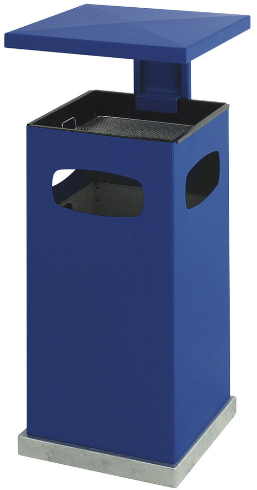 As-papierbak met afneembaar afdak 70L | V-Part | Buitengebruik | Blauw afbeelding 1