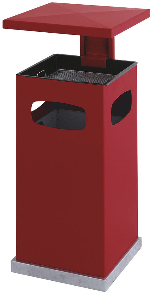 As-papierbak met afneembaar afdak 70L | V-Part | Buitengebruik | Rood afbeelding 1