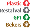 Recycling stickerset NL voor Carro , | Grijs/Rood/Geel/Groen