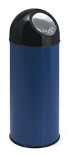 Afvalbak met pushdeksel 55L | V-Part  | Zwart/Blauw