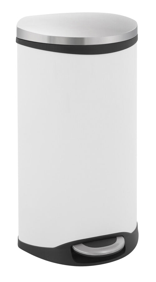 Shell Bin pedaalemmer 30L | EKO  | Soft-close | Mat Rvs/Wit afbeelding 1